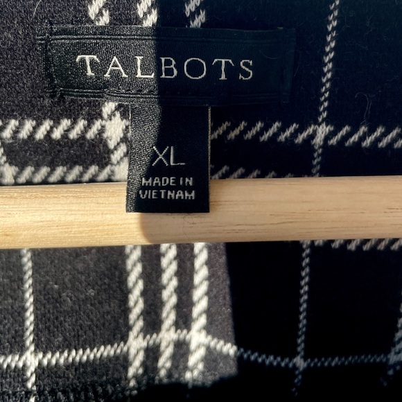 Talbots Black and White Checkered Blouse - Picture 5 of 6